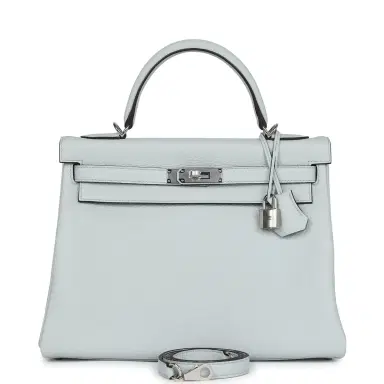 HERMÈS Hermes Kelly Retourne 32 Bleu Pale Clemence Palladium Hardware | Thumbnail 1 HERMÈS Hermes Kelly Retourne 32 Bleu Pale Clemence Palladium Hardware | Thumbnail 1