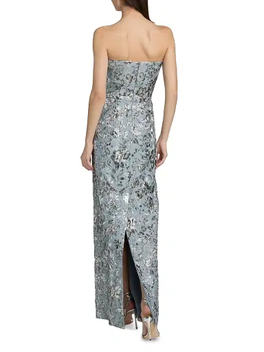 SACHIN & BABI Women's Sophia Metallic Cloque Strapless Gown | Thumbnail 5 SACHIN & BABI Women's Sophia Metallic Cloque Strapless Gown | Thumbnail 5