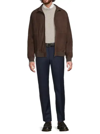 CORNELIANI Men's Suede Zip Jacket - Brown - Size 46 | Thumbnail 2 CORNELIANI Men's Suede Zip Jacket - Brown - Size 46 | Thumbnail 2