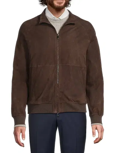 CORNELIANI Men's Suede Zip Jacket - Brown - Size 46 | Thumbnail 3 CORNELIANI Men's Suede Zip Jacket - Brown - Size 46 | Thumbnail 3