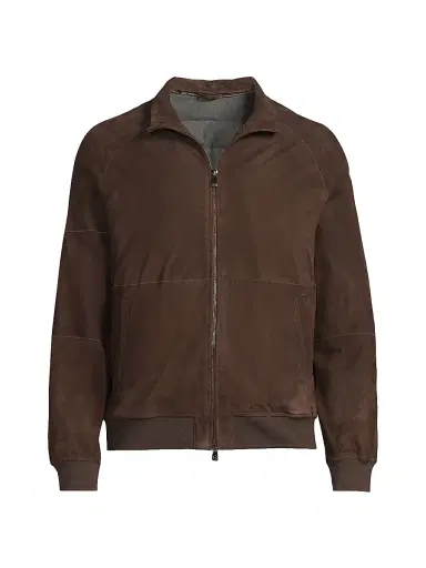 CORNELIANI Men's Suede Zip Jacket - Brown - Size 46 | Thumbnail 1 CORNELIANI Men's Suede Zip Jacket - Brown - Size 46 | Thumbnail 1