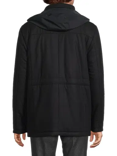 Corneliani Men's Cashmere-Nylon Car Coat - Navy | Thumbnail 5 Corneliani Men's Cashmere-Nylon Car Coat - Navy | Thumbnail 5