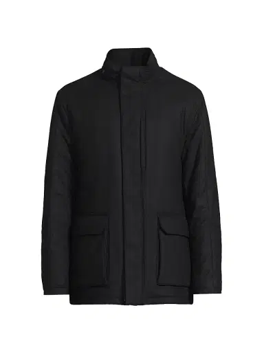Corneliani Men's Cashmere-Nylon Car Coat - Navy | Thumbnail 1 Corneliani Men's Cashmere-Nylon Car Coat - Navy | Thumbnail 1