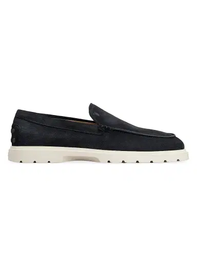 Tod's Men's Pantofola Ibrido Suede Loafers - Blue | Thumbnail 1 Tod's Men's Pantofola Ibrido Suede Loafers - Blue | Thumbnail 1