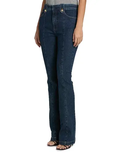 Cinq à Sept Women's Shailene Stretch High-Rise Bootcut Jeans - Fontaine | Thumbnail 4 Cinq à Sept Women's Shailene Stretch High-Rise Bootcut Jeans - Fontaine | Thumbnail 4