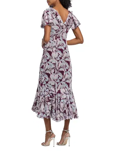 Cinq à Sept Women's Lyra Tulip-Print Ruffled Midi-Dress | Thumbnail 5 Cinq à Sept Women's Lyra Tulip-Print Ruffled Midi-Dress | Thumbnail 5