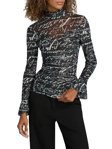 Cinq à Sept Women's Love Journal Lucy Printed Ruched Top | Thumbnail 3 Cinq à Sept Women's Love Journal Lucy Printed Ruched Top | Thumbnail 3