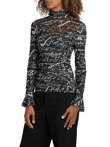 Cinq à Sept Women's Love Journal Lucy Printed Ruched Top | Thumbnail 4 Cinq à Sept Women's Love Journal Lucy Printed Ruched Top | Thumbnail 4