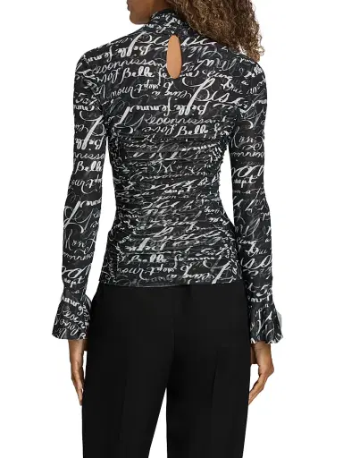 Cinq à Sept Women's Love Journal Lucy Printed Ruched Top | Thumbnail 5 Cinq à Sept Women's Love Journal Lucy Printed Ruched Top | Thumbnail 5