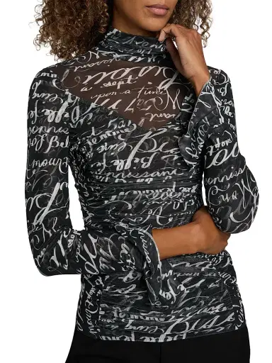 Cinq à Sept Women's Love Journal Lucy Printed Ruched Top | Thumbnail 6 Cinq à Sept Women's Love Journal Lucy Printed Ruched Top | Thumbnail 6