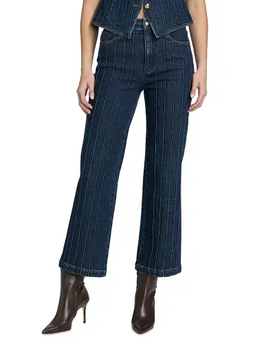 Cinq à Sept Women's Camen Pintuck High-Rise Crop Jeans | Thumbnail 3 Cinq à Sept Women's Camen Pintuck High-Rise Crop Jeans | Thumbnail 3