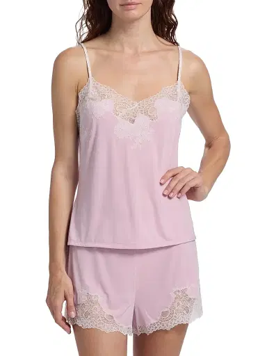 Natori Women's Enchant Floral Lace-Trimmed Camisole & Shorts Set - Powder Pink | Thumbnail 3 Natori Women's Enchant Floral Lace-Trimmed Camisole & Shorts Set - Powder Pink | Thumbnail 3