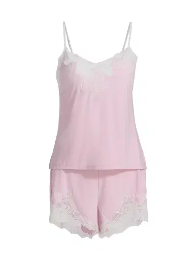 Natori Women's Enchant Floral Lace-Trimmed Camisole & Shorts Set - Powder Pink | Thumbnail 1 Natori Women's Enchant Floral Lace-Trimmed Camisole & Shorts Set - Powder Pink | Thumbnail 1