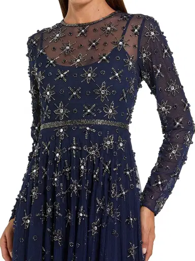 Mac Duggal Women's Evening Embellished Mesh Gown | Thumbnail 3 Mac Duggal Women's Evening Embellished Mesh Gown | Thumbnail 3