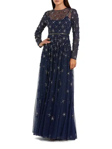 Mac Duggal Women's Evening Embellished Mesh Gown | Thumbnail 1 Mac Duggal Women's Evening Embellished Mesh Gown | Thumbnail 1