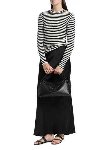 Lisa Yang Women's Vivian Striped Top - Salt Noir Stripes - Size Small | Thumbnail 2 Lisa Yang Women's Vivian Striped Top - Salt Noir Stripes - Size Small | Thumbnail 2