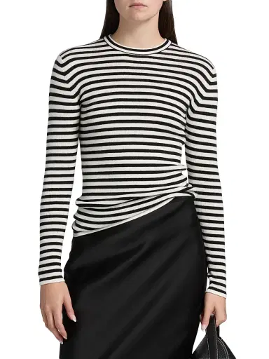 Lisa Yang Women's Vivian Striped Top - Salt Noir Stripes - Size Small | Thumbnail 3 Lisa Yang Women's Vivian Striped Top - Salt Noir Stripes - Size Small | Thumbnail 3