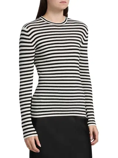 Lisa Yang Women's Vivian Striped Top - Salt Noir Stripes - Size Small | Thumbnail 4 Lisa Yang Women's Vivian Striped Top - Salt Noir Stripes - Size Small | Thumbnail 4