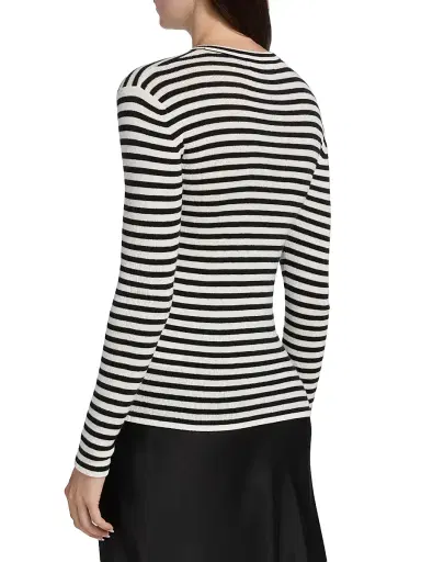 Lisa Yang Women's Vivian Striped Top - Salt Noir Stripes - Size Small | Thumbnail 5 Lisa Yang Women's Vivian Striped Top - Salt Noir Stripes - Size Small | Thumbnail 5