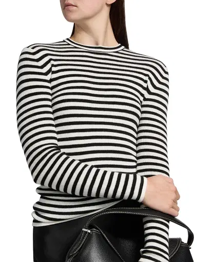 Lisa Yang Women's Vivian Striped Top - Salt Noir Stripes - Size Small | Thumbnail 6 Lisa Yang Women's Vivian Striped Top - Salt Noir Stripes - Size Small | Thumbnail 6