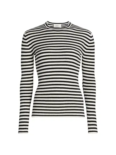 Lisa Yang Women's Vivian Striped Top - Salt Noir Stripes - Size Small | Thumbnail 1 Lisa Yang Women's Vivian Striped Top - Salt Noir Stripes - Size Small | Thumbnail 1