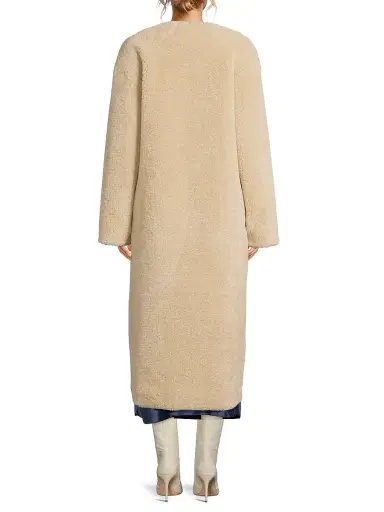 Et Ochs Women's Jameson Collarless Faux Fur Coat - Biscotti | Thumbnail 5 Et Ochs Women's Jameson Collarless Faux Fur Coat - Biscotti | Thumbnail 5