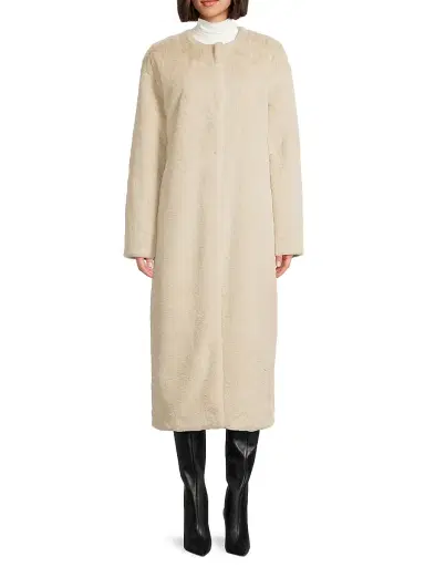 Et Ochs Women's Theo Faux Fur Car Coat - Putty | Thumbnail 3 Et Ochs Women's Theo Faux Fur Car Coat - Putty | Thumbnail 3