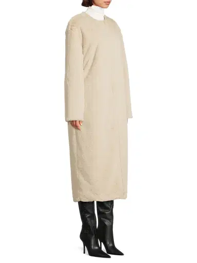 Et Ochs Women's Theo Faux Fur Car Coat - Putty | Thumbnail 4 Et Ochs Women's Theo Faux Fur Car Coat - Putty | Thumbnail 4