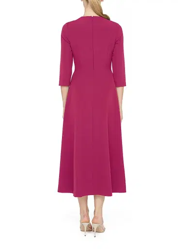 Kay Unger Women's Enola Stretch-Crepe V-Neck Midi-Dress - Sangria | Thumbnail 4 Kay Unger Women's Enola Stretch-Crepe V-Neck Midi-Dress - Sangria | Thumbnail 4
