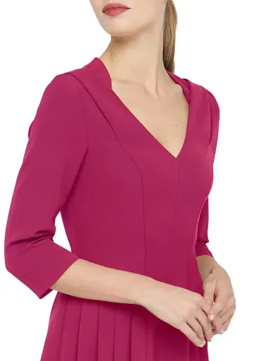 Kay Unger Women's Enola Stretch-Crepe V-Neck Midi-Dress - Sangria | Thumbnail 7 Kay Unger Women's Enola Stretch-Crepe V-Neck Midi-Dress - Sangria | Thumbnail 7