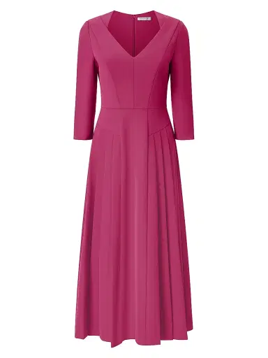 Kay Unger Women's Enola Stretch-Crepe V-Neck Midi-Dress - Sangria | Thumbnail 1 Kay Unger Women's Enola Stretch-Crepe V-Neck Midi-Dress - Sangria | Thumbnail 1