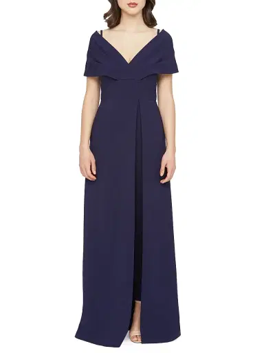 Kay Unger Women's Irelyn Stretch-Crepe Walk-Thru Jumpsuit - Twilight | Thumbnail 2 Kay Unger Women's Irelyn Stretch-Crepe Walk-Thru Jumpsuit - Twilight | Thumbnail 2