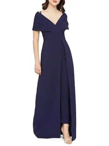 Kay Unger Women's Irelyn Stretch-Crepe Walk-Thru Jumpsuit - Twilight | Thumbnail 3 Kay Unger Women's Irelyn Stretch-Crepe Walk-Thru Jumpsuit - Twilight | Thumbnail 3