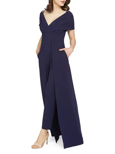Kay Unger Women's Irelyn Stretch-Crepe Walk-Thru Jumpsuit - Twilight | Thumbnail 4 Kay Unger Women's Irelyn Stretch-Crepe Walk-Thru Jumpsuit - Twilight | Thumbnail 4