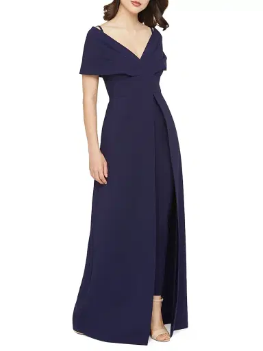 Kay Unger Women's Irelyn Stretch-Crepe Walk-Thru Jumpsuit - Twilight | Thumbnail 5 Kay Unger Women's Irelyn Stretch-Crepe Walk-Thru Jumpsuit - Twilight | Thumbnail 5