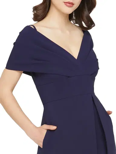 Kay Unger Women's Irelyn Stretch-Crepe Walk-Thru Jumpsuit - Twilight | Thumbnail 8 Kay Unger Women's Irelyn Stretch-Crepe Walk-Thru Jumpsuit - Twilight | Thumbnail 8