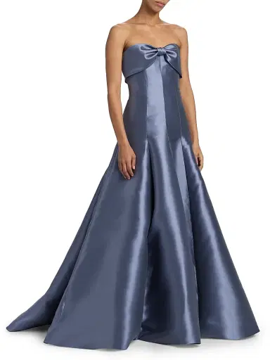 Amsale Women's Satin Strapless Gown | Thumbnail 4 Amsale Women's Satin Strapless Gown | Thumbnail 4