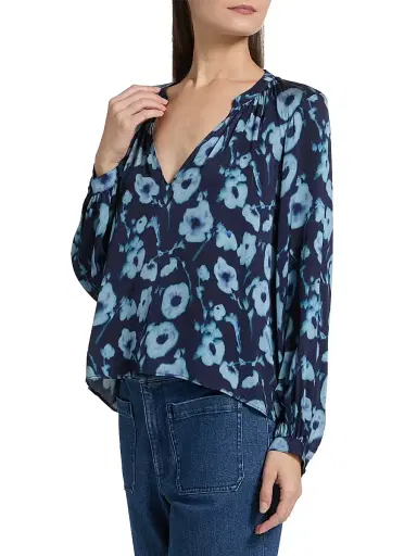 Tanya Taylor Women's Sonia Poppy Dots Silk-Blend Top - Maritime Blue Multi | Thumbnail 4 Tanya Taylor Women's Sonia Poppy Dots Silk-Blend Top - Maritime Blue Multi | Thumbnail 4