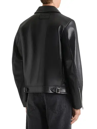 Givenchy Men's Biker Zipped Blouson in Leather - Black | Thumbnail 2 Givenchy Men's Biker Zipped Blouson in Leather - Black | Thumbnail 2