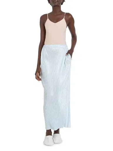 Issey Miyake Women's Glossed Metal Pleats Maxi Skirt - Pale Blue | Thumbnail 2 Issey Miyake Women's Glossed Metal Pleats Maxi Skirt - Pale Blue | Thumbnail 2