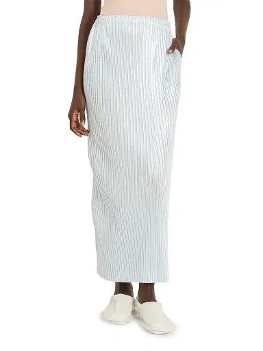 Issey Miyake Women's Glossed Metal Pleats Maxi Skirt - Pale Blue | Thumbnail 3 Issey Miyake Women's Glossed Metal Pleats Maxi Skirt - Pale Blue | Thumbnail 3