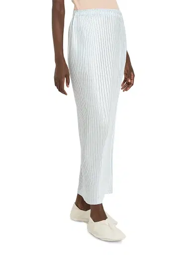 Issey Miyake Women's Glossed Metal Pleats Maxi Skirt - Pale Blue | Thumbnail 4 Issey Miyake Women's Glossed Metal Pleats Maxi Skirt - Pale Blue | Thumbnail 4