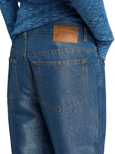 Ganni Women's Izey Shiny Weft Denim Jeans - Mid Blue Stone | Thumbnail 6 Ganni Women's Izey Shiny Weft Denim Jeans - Mid Blue Stone | Thumbnail 6