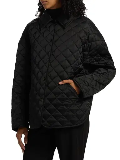 TOTEME Women's Collared Quilted Jacket - Black - Size 12 | Thumbnail 4 TOTEME Women's Collared Quilted Jacket - Black - Size 12 | Thumbnail 4