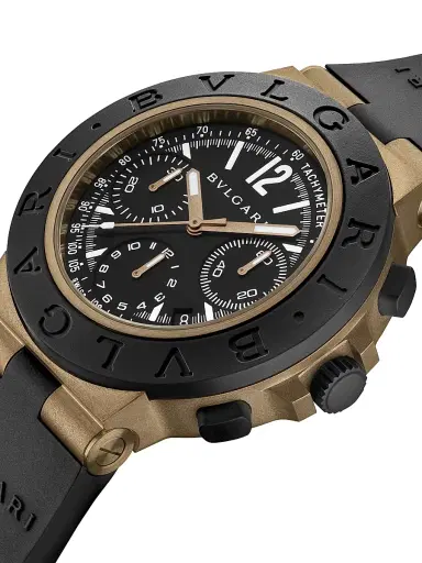 BVLGARI Men's Titanium, Aluminum & Rubber Chronograph Watch/41MM - Black | Thumbnail 5 BVLGARI Men's Titanium, Aluminum & Rubber Chronograph Watch/41MM - Black | Thumbnail 5