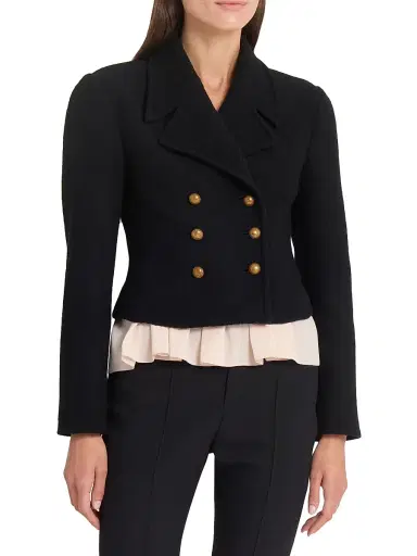 Chloé Women's Wool-Blend Double-Breasted Blazer - Black | Thumbnail 3 Chloé Women's Wool-Blend Double-Breasted Blazer - Black | Thumbnail 3