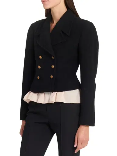 Chloé Women's Wool-Blend Double-Breasted Blazer - Black | Thumbnail 4 Chloé Women's Wool-Blend Double-Breasted Blazer - Black | Thumbnail 4