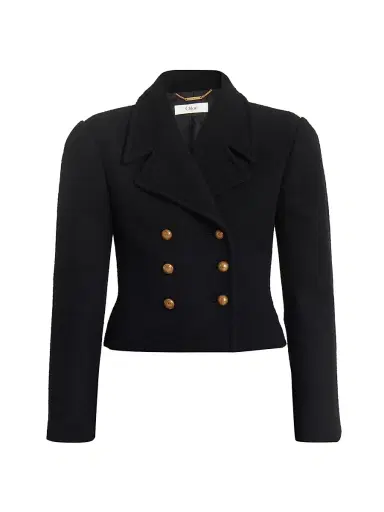 Chloé Women's Wool-Blend Double-Breasted Blazer - Black | Thumbnail 1 Chloé Women's Wool-Blend Double-Breasted Blazer - Black | Thumbnail 1
