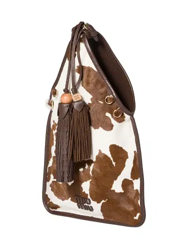 Miu Miu Women's Calf Hair Shoulder Bag - White Brown | Thumbnail 4 Miu Miu Women's Calf Hair Shoulder Bag - White Brown | Thumbnail 4