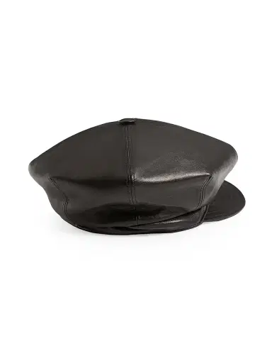 Valentino Garavani Women's VLogo Signature Leather Cap - Black - Size Medium | Thumbnail 4 Valentino Garavani Women's VLogo Signature Leather Cap - Black - Size Medium | Thumbnail 4